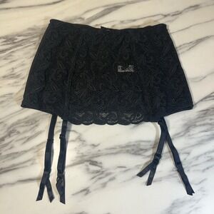 Vtg Victorias Secret 90s 1999 Nylon Lace Garter Belt Black Small Floral Sexy